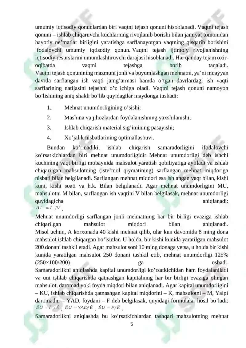 Ishlab chiqarish omillari va unga ta'sir etivchi omillar 6