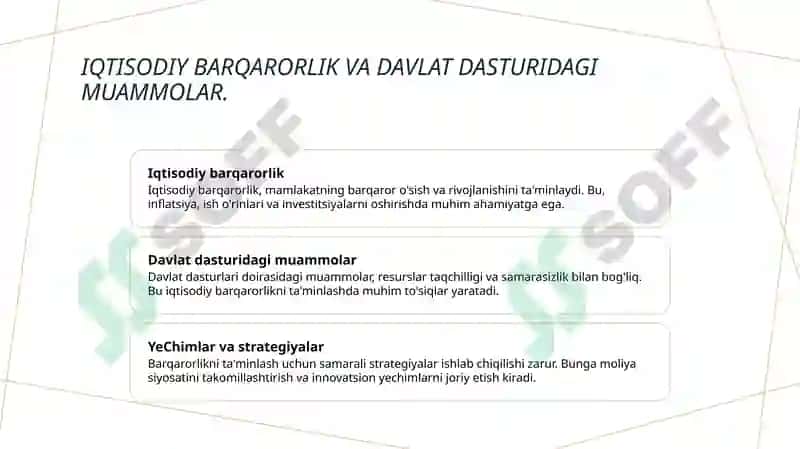 Davlat dasturidagi makroiqtisodiy masalalar 6