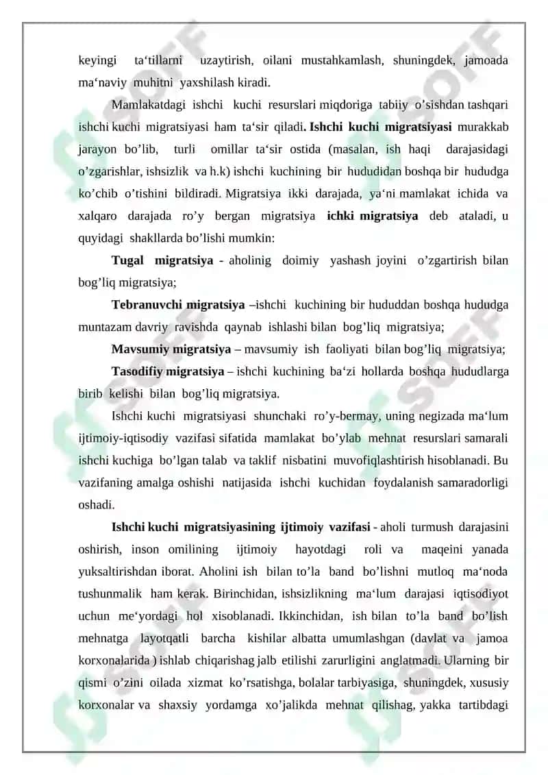 Ishchi kuchi uning bandligi va ishsizliki 6