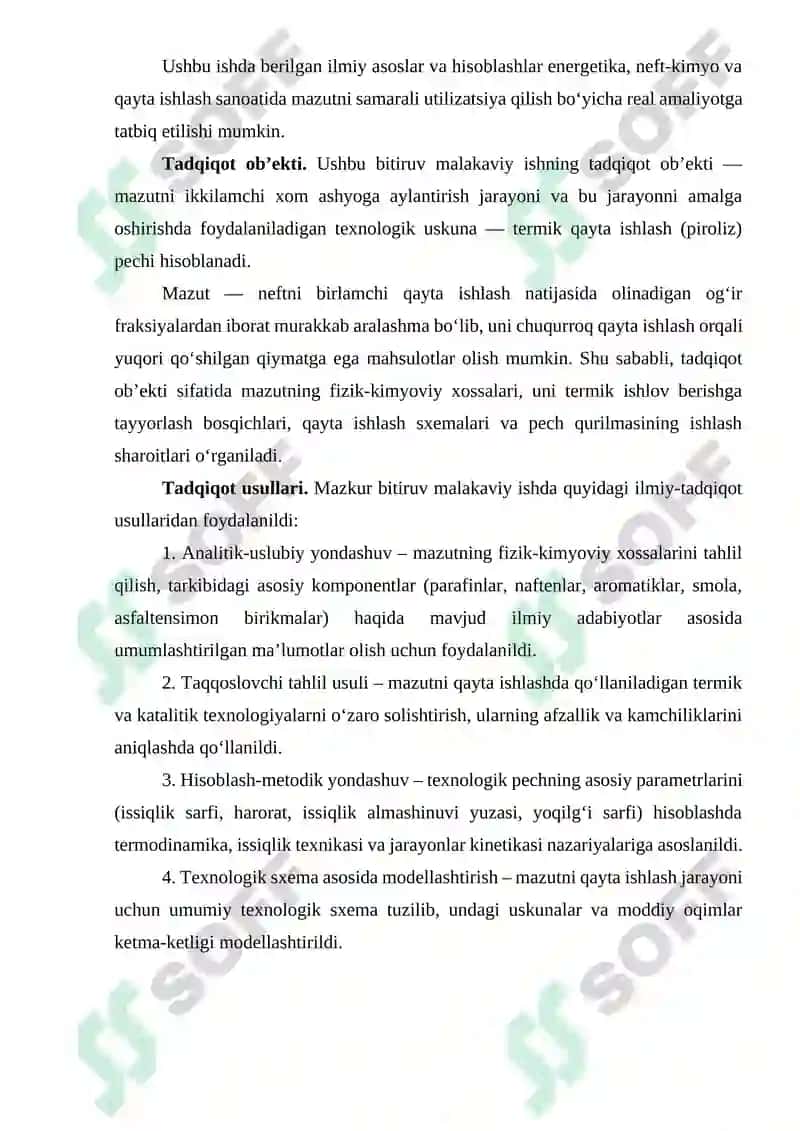 Mazut va uning tarkibi haqida umumiy ma’lumotlar 6