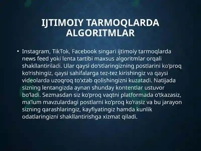 Algoritmlarvafoydalanuvchixatti-harakati 6