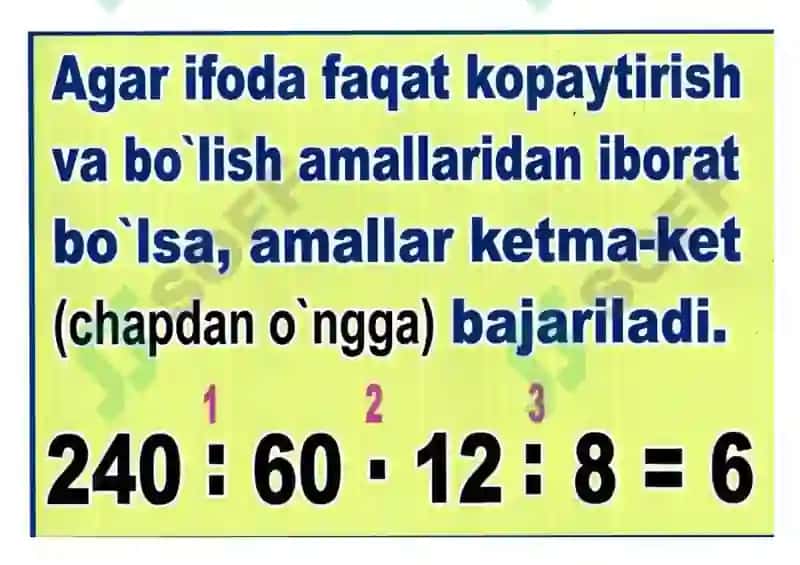 Matematika 4-sinf. Ko'rgazmalar to'plami I 6