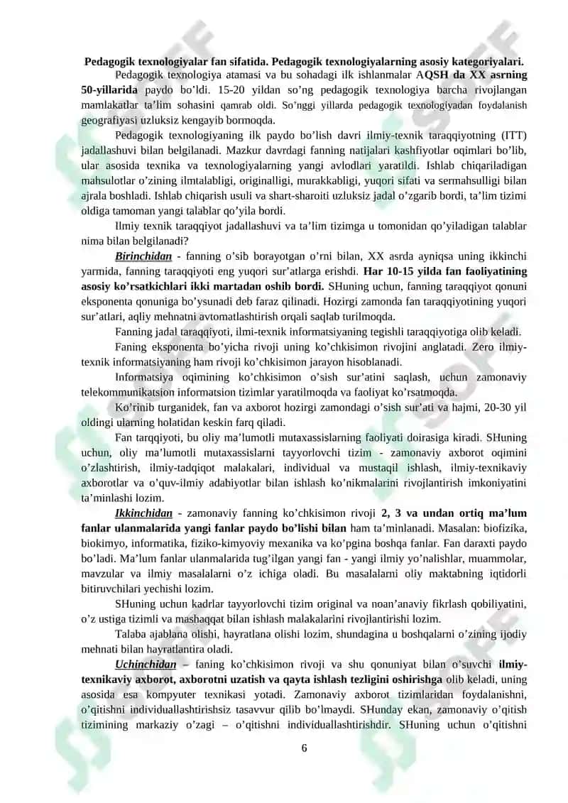 Seminar mashg'ulot ishlanmasi 6