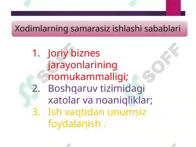 Samaradorlikni boshqarish 6