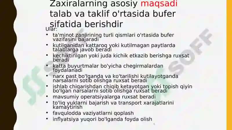 Zaxiralar Logistikasi 6