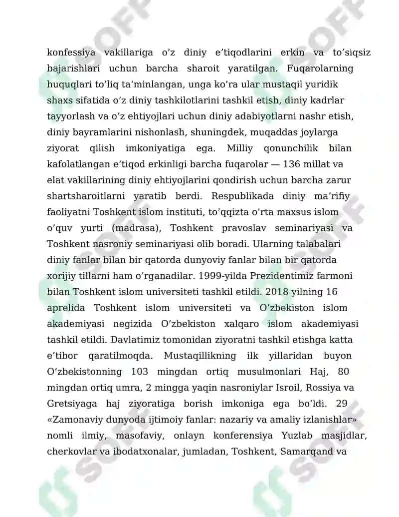 Vijdon va eʼtiqod erkinligining taʼrifi 6