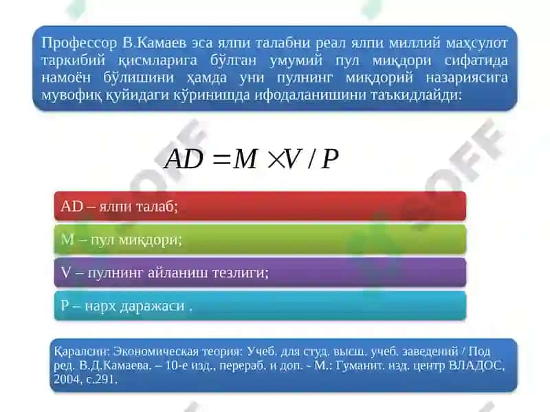 Ялпи таклиф ўзгаришининг оқибатлари. Барқарорлаштириш сиёсати. 6