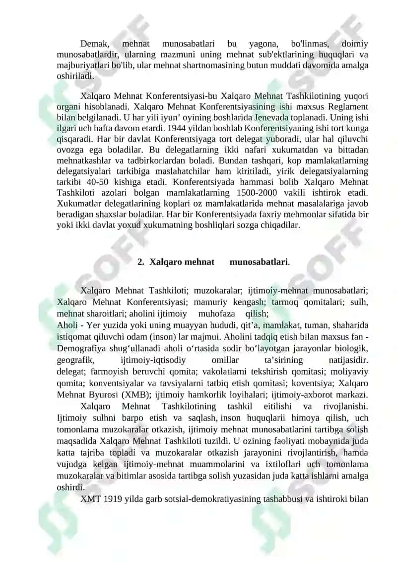 Mehnat munosabatlari va ularning o’zbekistondatartibga solinishi 6