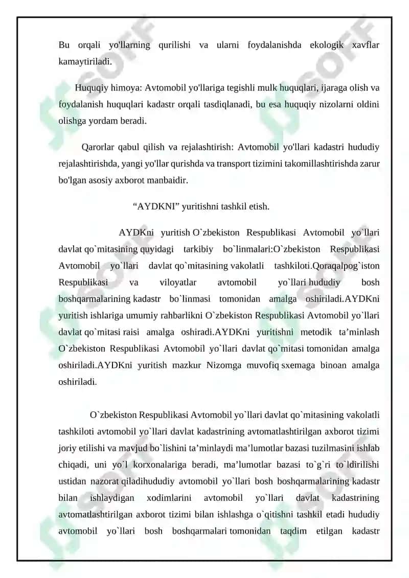 Davlat kadastirlarining chiziqli turlarini yuritishning o'ziga hos xususiyatlari 6