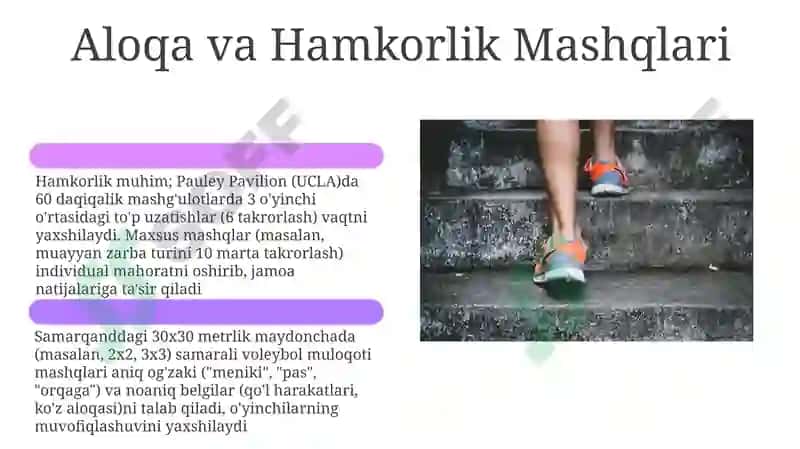 Valibol oʻyinida tayyorgarlik turlarini oʻrni va ahamiyati 6
