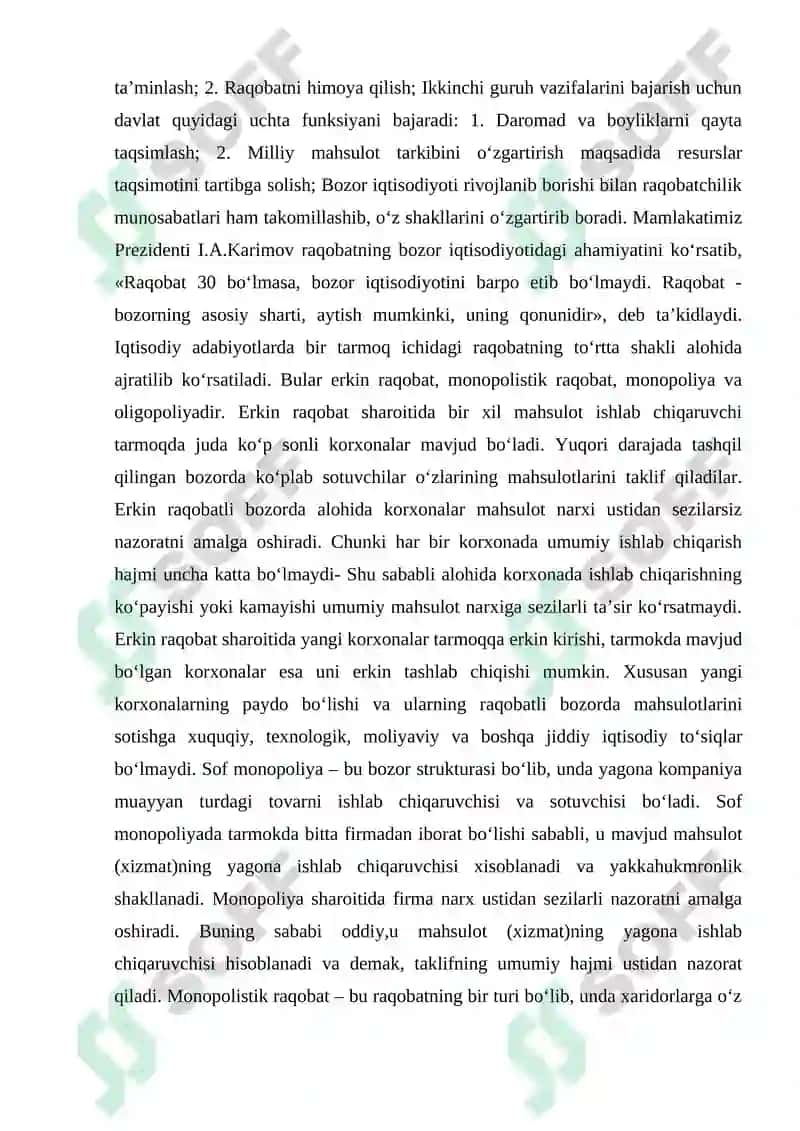 Mikroiqtisodiyot Kurs ishi 6