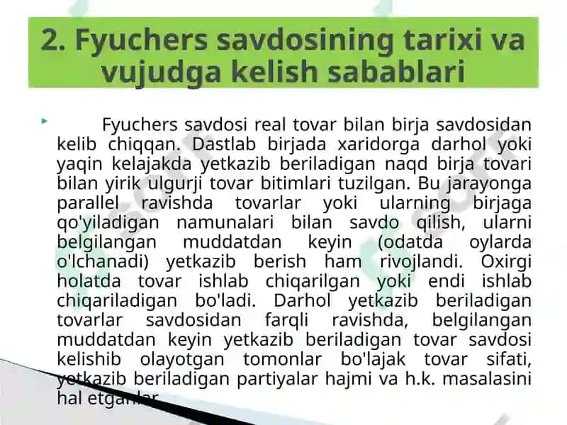 Fyuchers savdosi asoslari 6