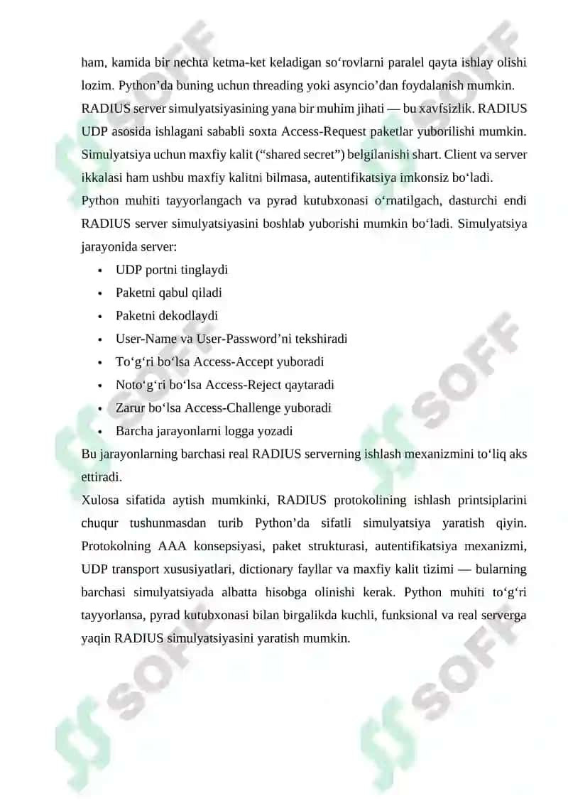 PYTHON'DA RADIUS SERVER SIMULYATSIYASI 6