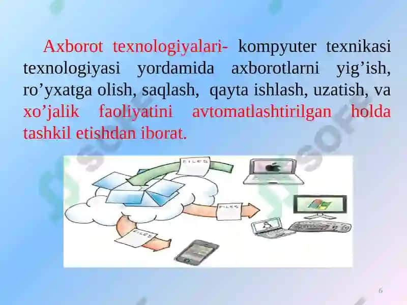 Axborot kommunikatsiya texnologiyalari 6