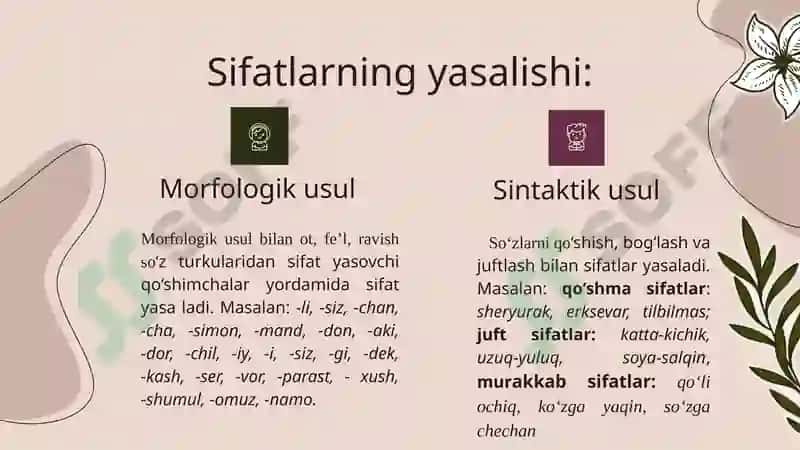 Sifatso‘zturkumi 6