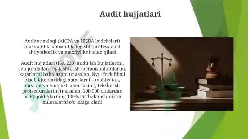 Auditorlik professional etikasi va auditorning huquqiy javobgarligi 6