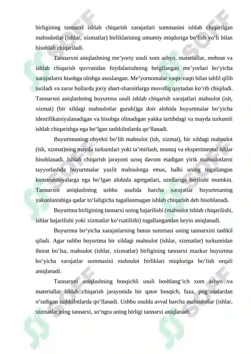XIZMATLAR TANNARXINI ANIQLASH 7
