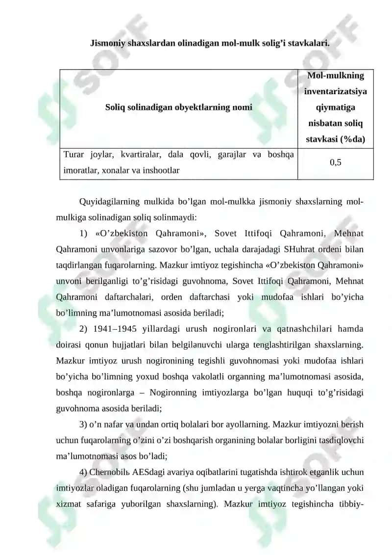Jismoniy Shaxslardan Olinadigan Mol-Mulk Soligi va Uning Ahamiyati 7