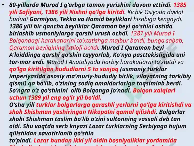 XI- XV asrlarda Turkiya Reja 7