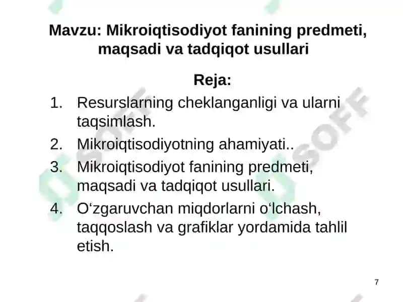 Mikroiqtisodiyot va Makroiqtisodiyot 7