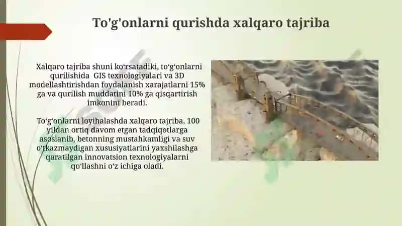 To'g'onlar qurilish texnologiyasi 7