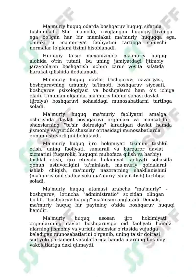 Zamonaviy Ma'muriy Huquqning Predmeti va Usuli 7