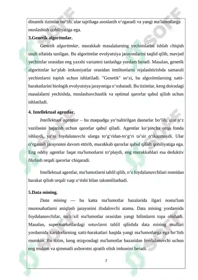 Bilimlar bazasi va bilimlarni taqdim etish modellari (produksion modeli asosida) 7