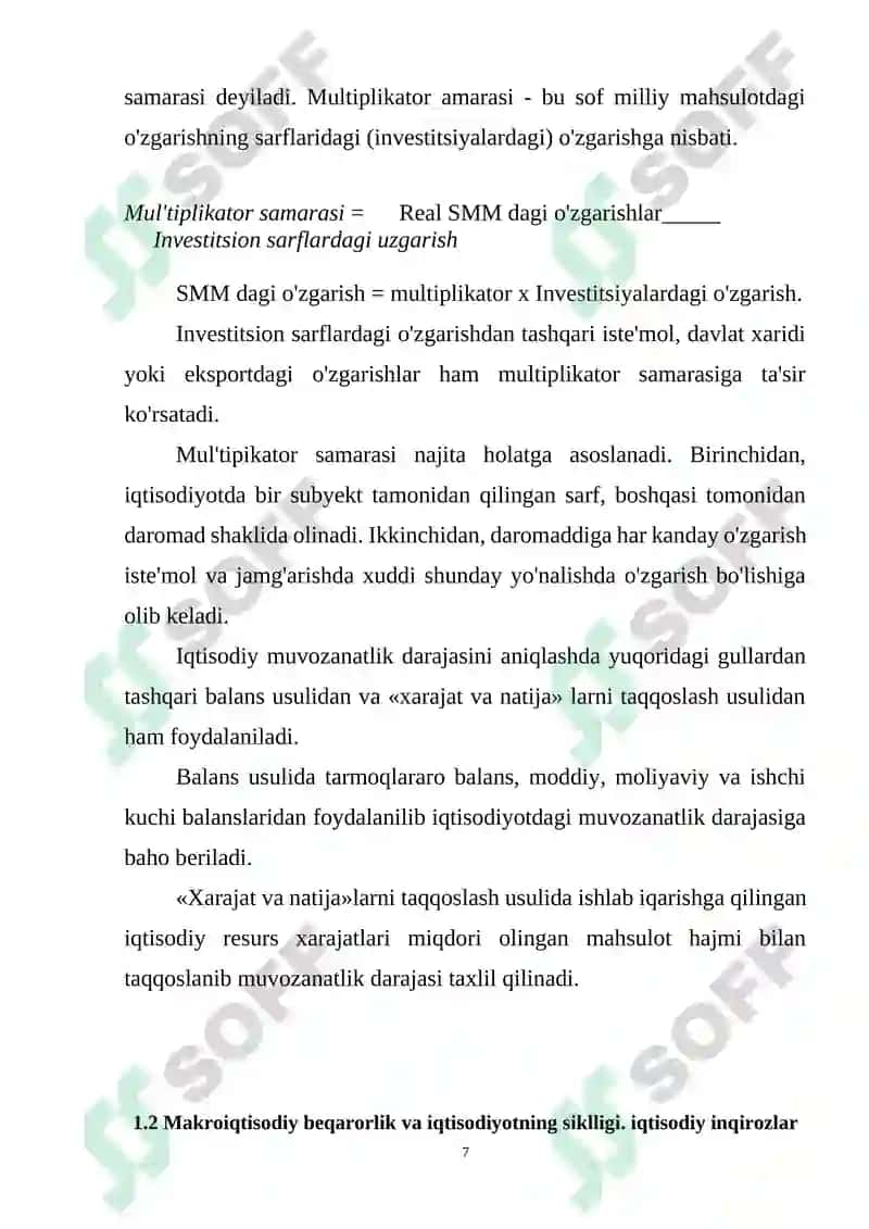 IQTISODIY MUVOZANATLIKNING MOHIYATI VA UNGA ERISHISHNING YOLLARI 7