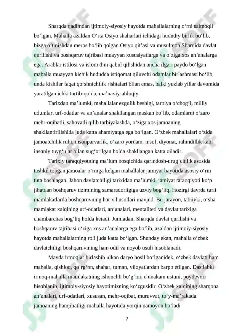 Mahalla (guzor) lar tarixidan 7
