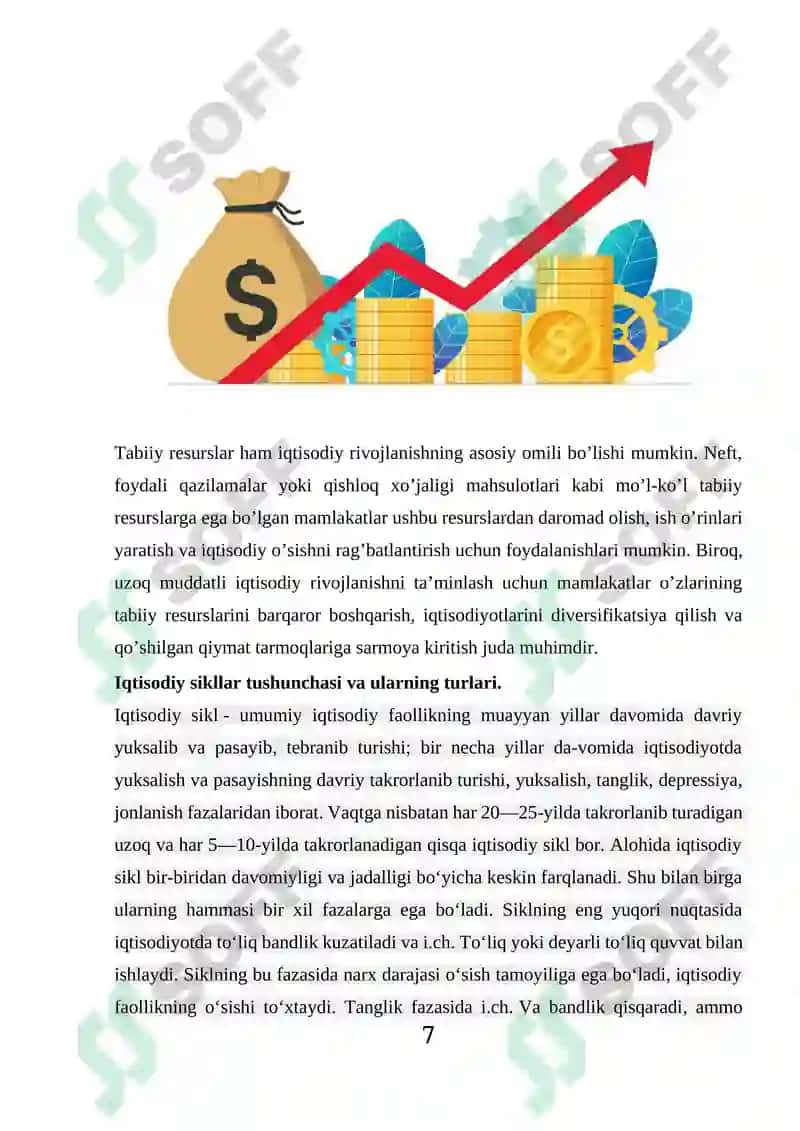 Iqtisodiy rivojlanishning siklliligi va iqtisodiy sikl nazariyalari 7