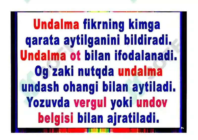 4-sinf Ona tili fanidan ko'rgazmalar to'plami 2 7
