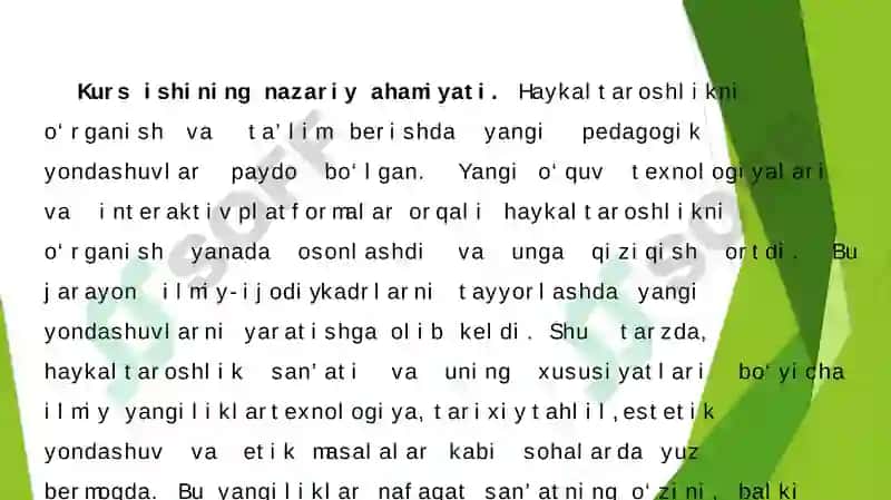 Haykaltaroshlik va uning xususiyatlari 7