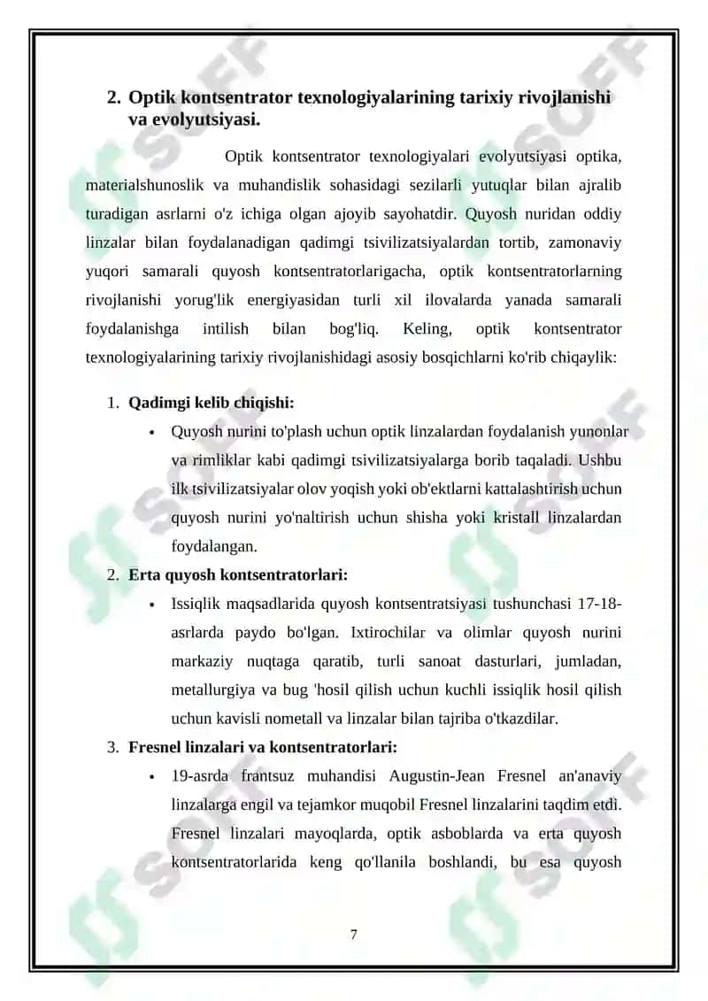 Optik konsentrator 7