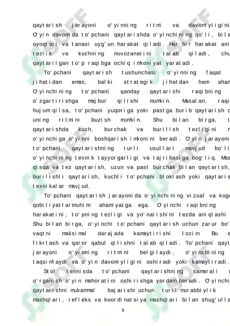 Stol tennisi o‘yinida to‘pchani qaytarish va zarba berish usullarini o‘rgatish 7