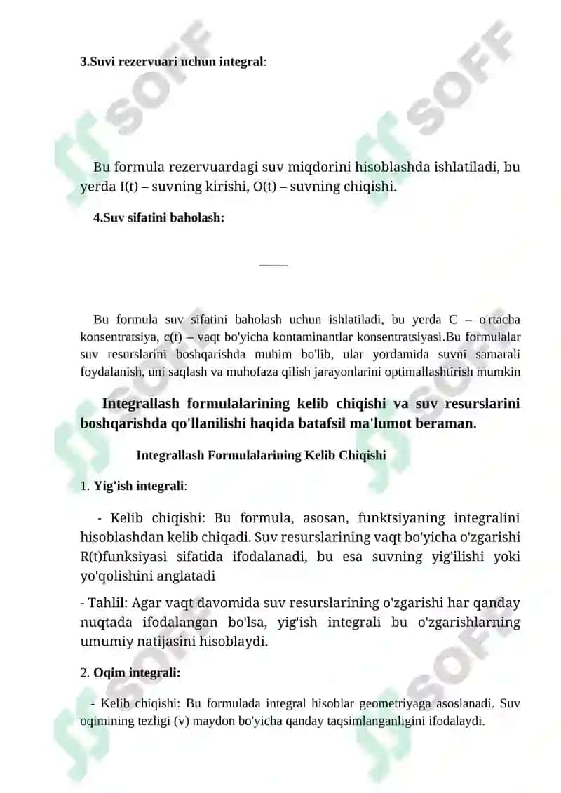 SUV OQIMLARINI HISOBLASH 7