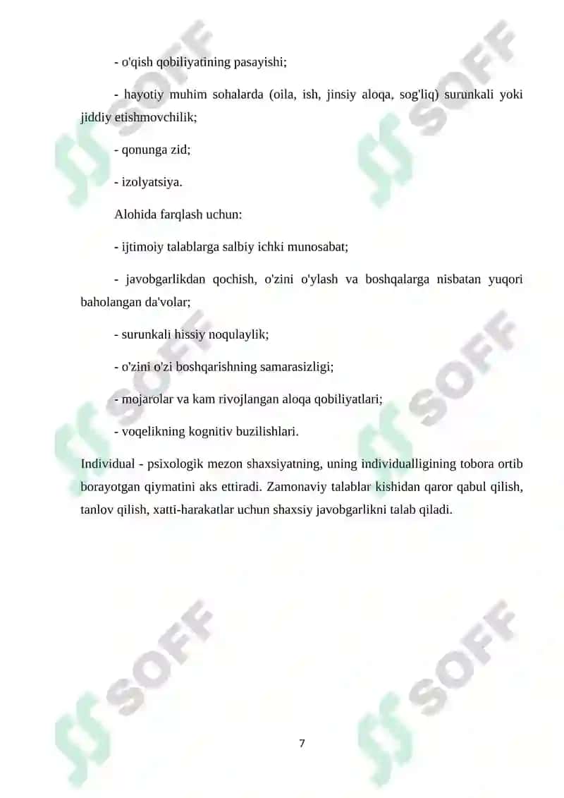 Bola xulqining buzilish omillari 7