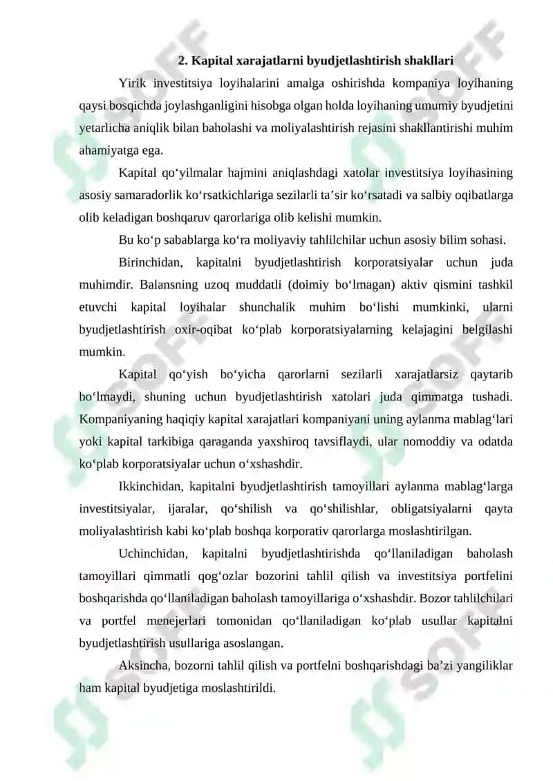 Kapital xarajatlarni byudjetlashtirish 7