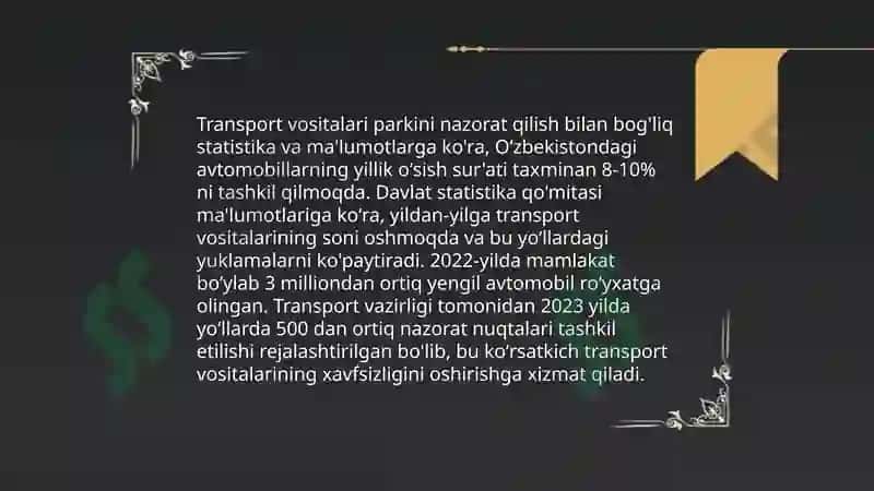 Transport infratuzilmasining rivojlanishi 7