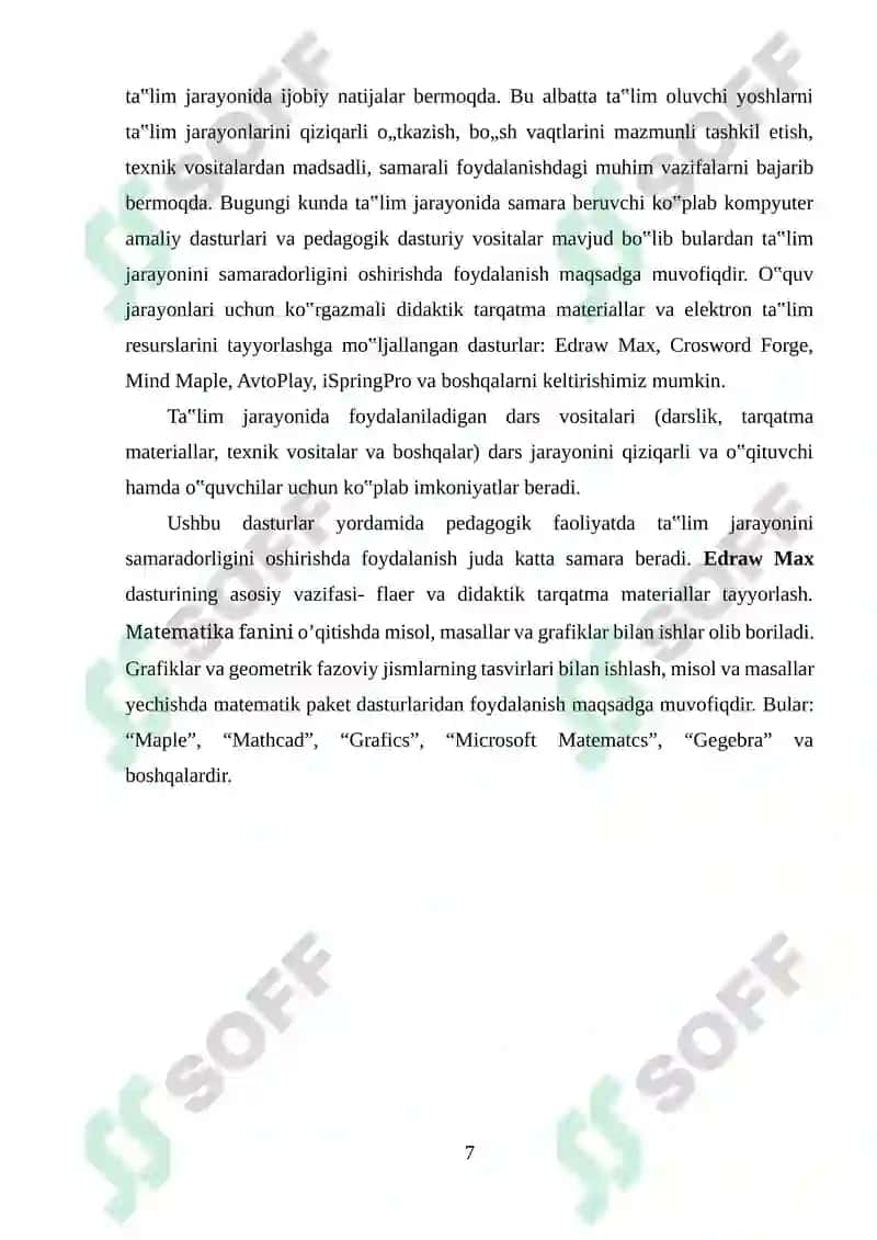 Matematika oʻqitish metodikasi 7
