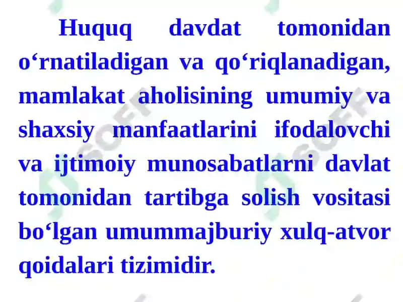 HUQUQ HAQIDAGI TA’LIMOT 7