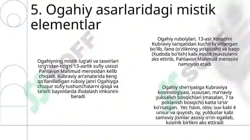 Pahlavon Mahmud ruboiylarida va Ogahiy lirikasida kubraviylik tariqati 7
