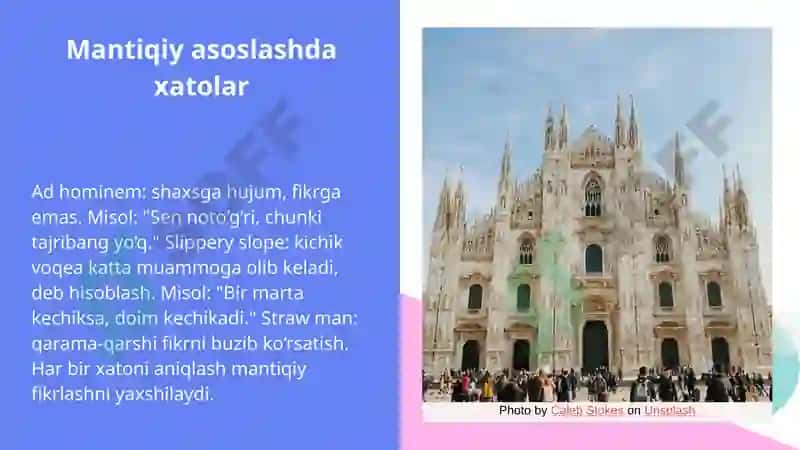 Mantiqiy asoslashning nazariy asoslari va asosiy tushunchalari 7