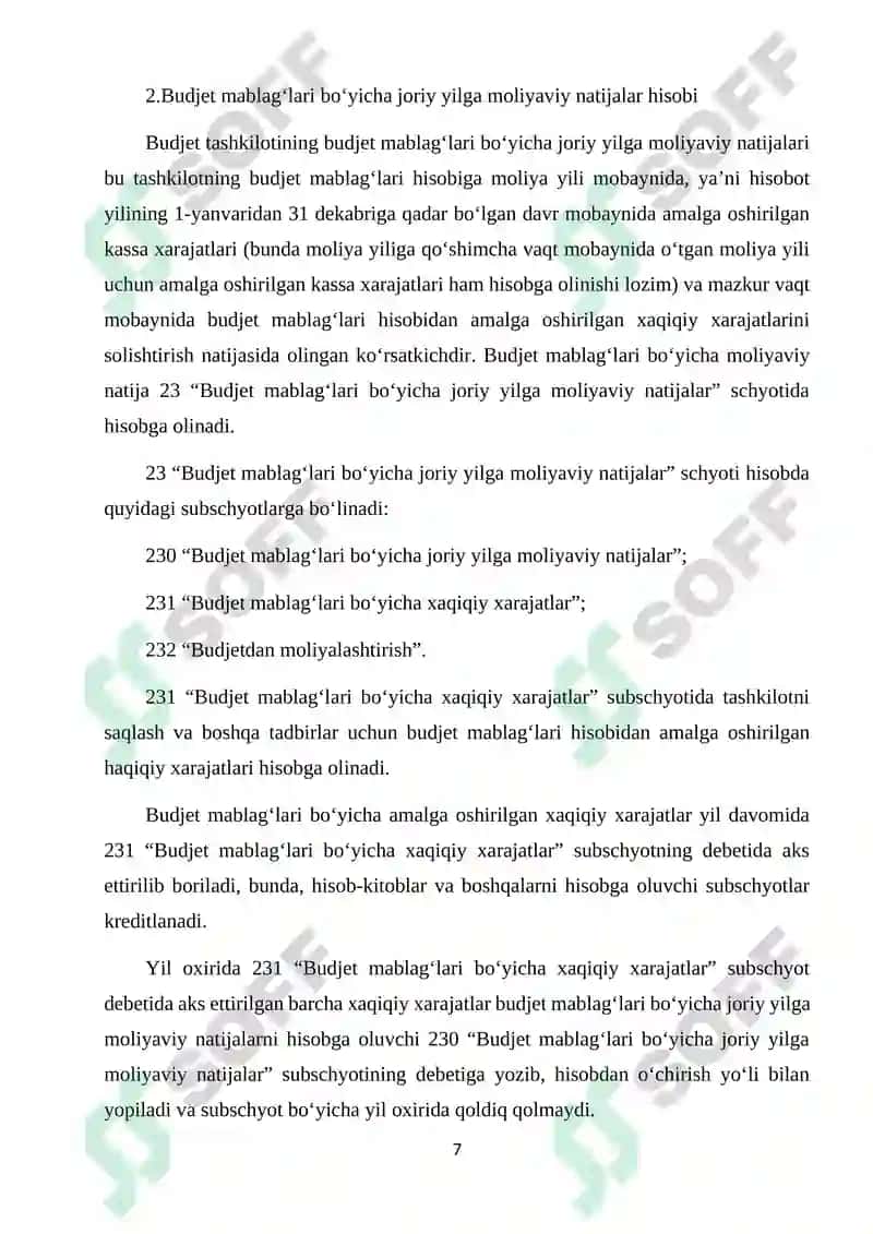 BUDJET TASHKILOTLARIDA MOLIYAVIY NATIJALAR XISOBI VA MOLIYAVIY HISOBOTLAR 7