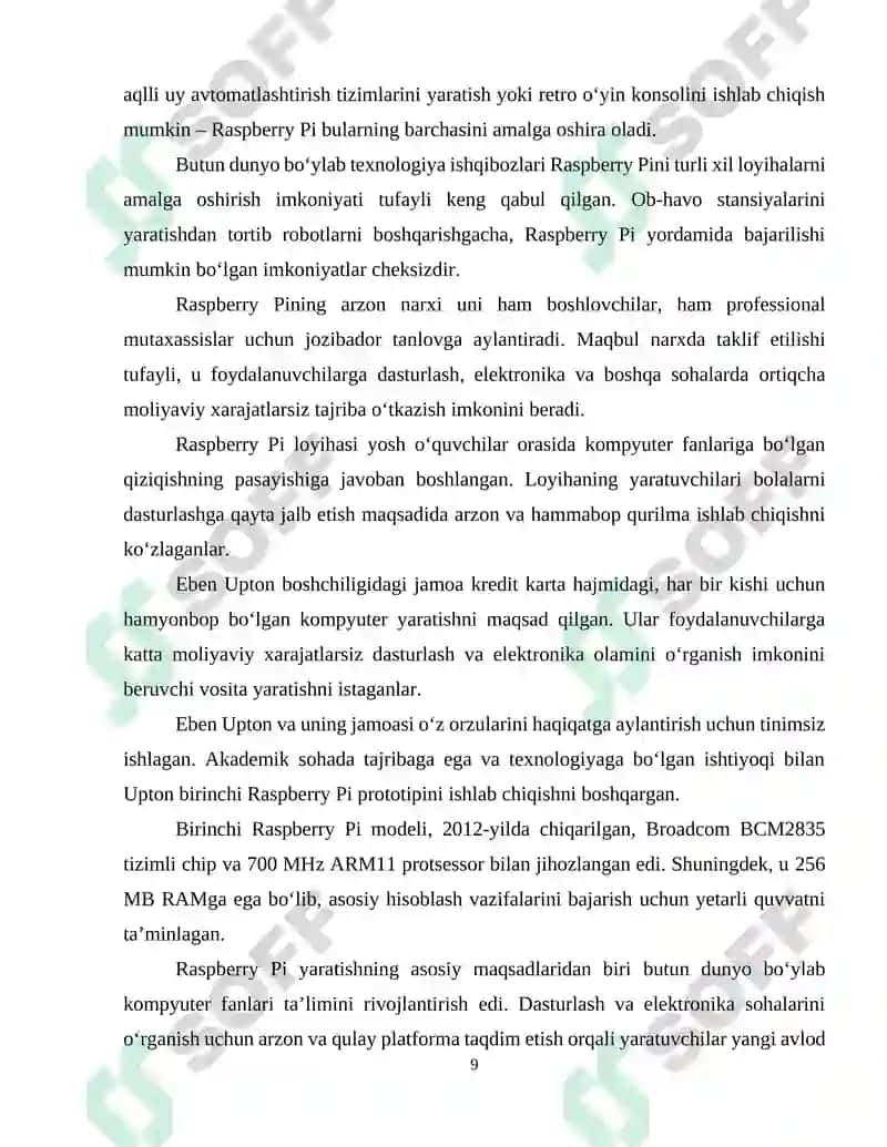 RASPBERRY PI IMKONIYATLARI VA QO‘LLANILISHI 7