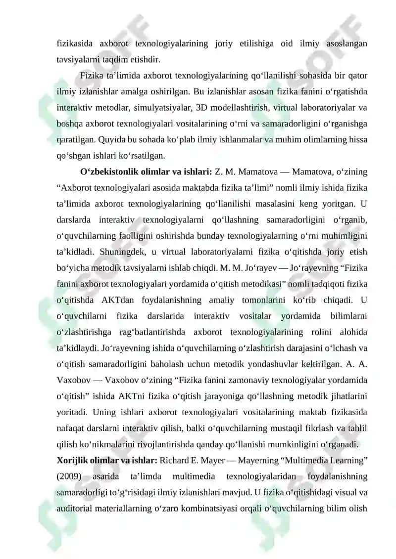 Fizika ta'limida axborot texnologiyalarini joriy qilish 7
