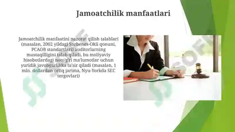 Auditorlik professional etikasi va auditorning huquqiy javobgarligi 7