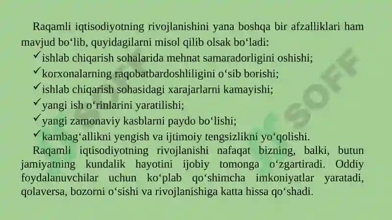 RAQAMLI IQTISODIYOT. INTELEKTUAL BOSHQARUV TIZIMLARI 7