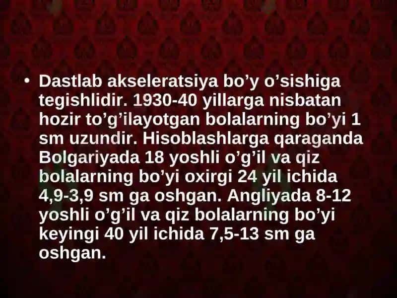 Akseleratsiya va uning oʻziga xosligi 7