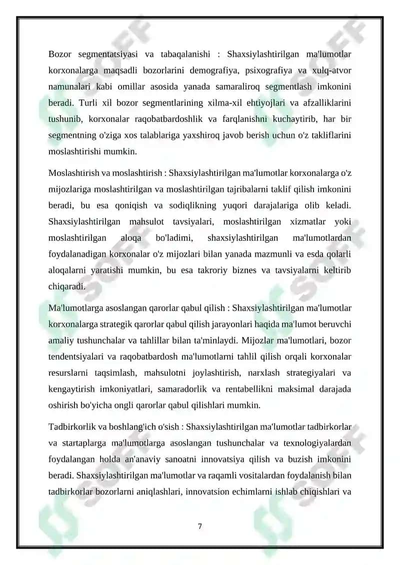 SHAXSGA YOʻNALTIRILGAN AXBOROT 7