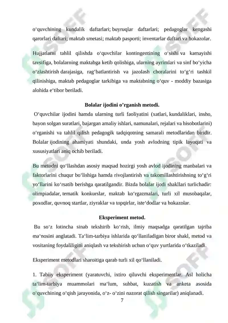Talablar uchun Tadqiqot Metodlari 7